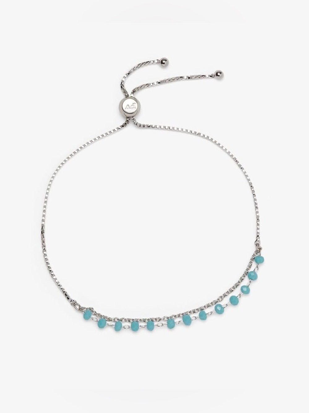 Pura Vida Neon Blue Bead Chain Slider Bracelet